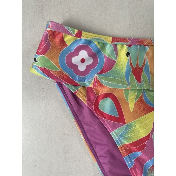 Kenny Flowers Swim Bikini Bottom High Waist Carribean Print Swimwear - Picture 2 of 11